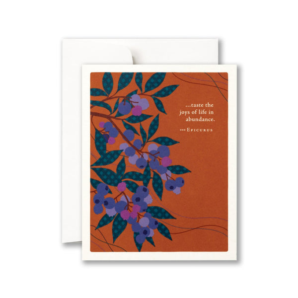 Taste The Joy Of Life Blueberries Birthday Card Compendium Cards - Birthday