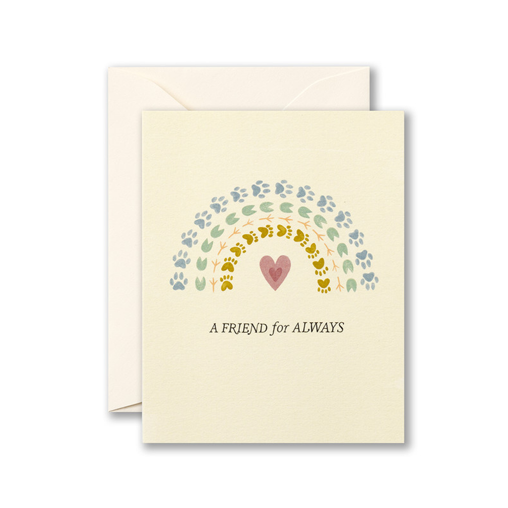 A Friend For Always Paw Rainbow Pet Sympathy Card Compendium Cards - Sympathy - Pet