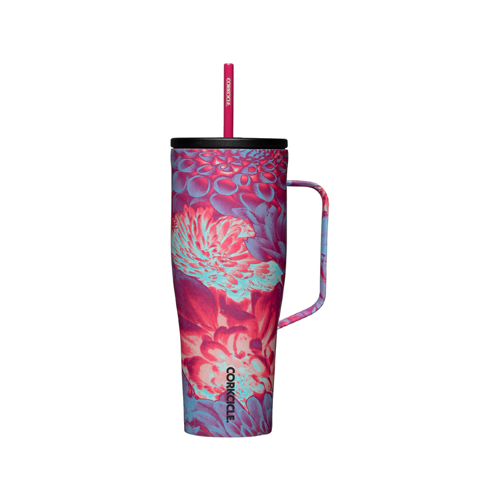 Dopamine Floral Corkcicle Col Cup XL Insulated Tumbler With Straw - 30oz Corkcicle Home - Mugs & Glasses - Reusable