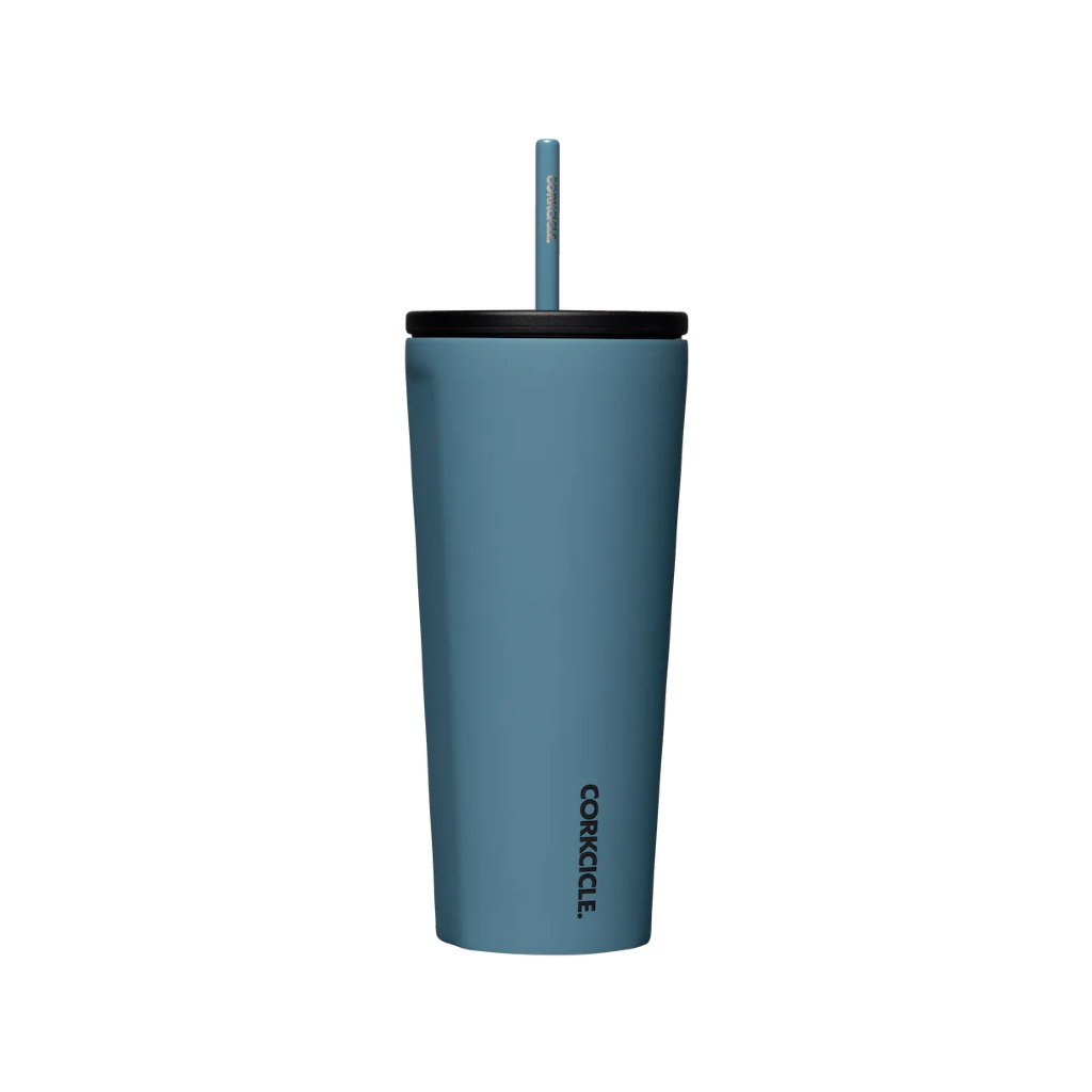 Corkcicle Sun Soaked Teal 24 oz Cold Cup Tumbler with Straw