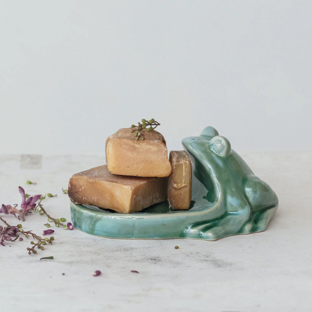 Stoneware Frog Soap Dish Creative Co Op Home - Decorative Trays, Plates, & Bowls