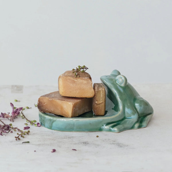Stoneware Frog Soap Dish Creative Co Op Home - Decorative Trays, Plates, & Bowls
