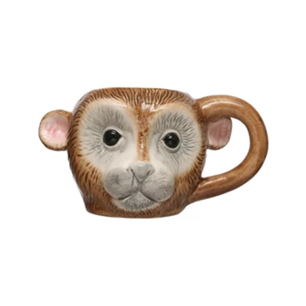 Monkey Animal Head Mug Creative Co Op Home - Mugs & Glasses