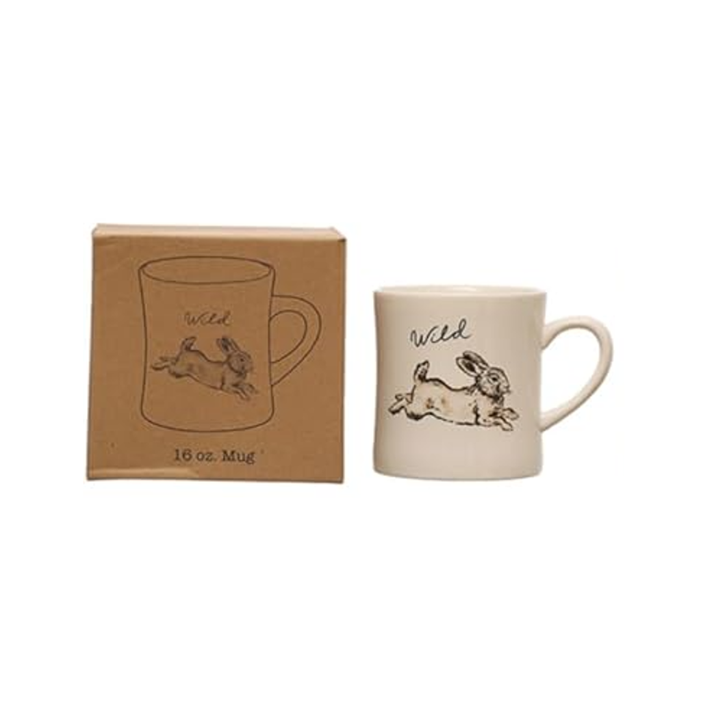 Rabbit Animal Sayings Mug Creative Co Op Home - Mugs & Glasses