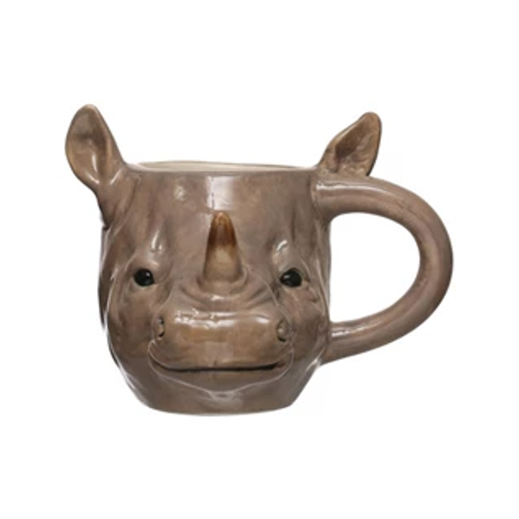 Rhinoceros Animal Head Mug Creative Co Op Home - Mugs & Glasses