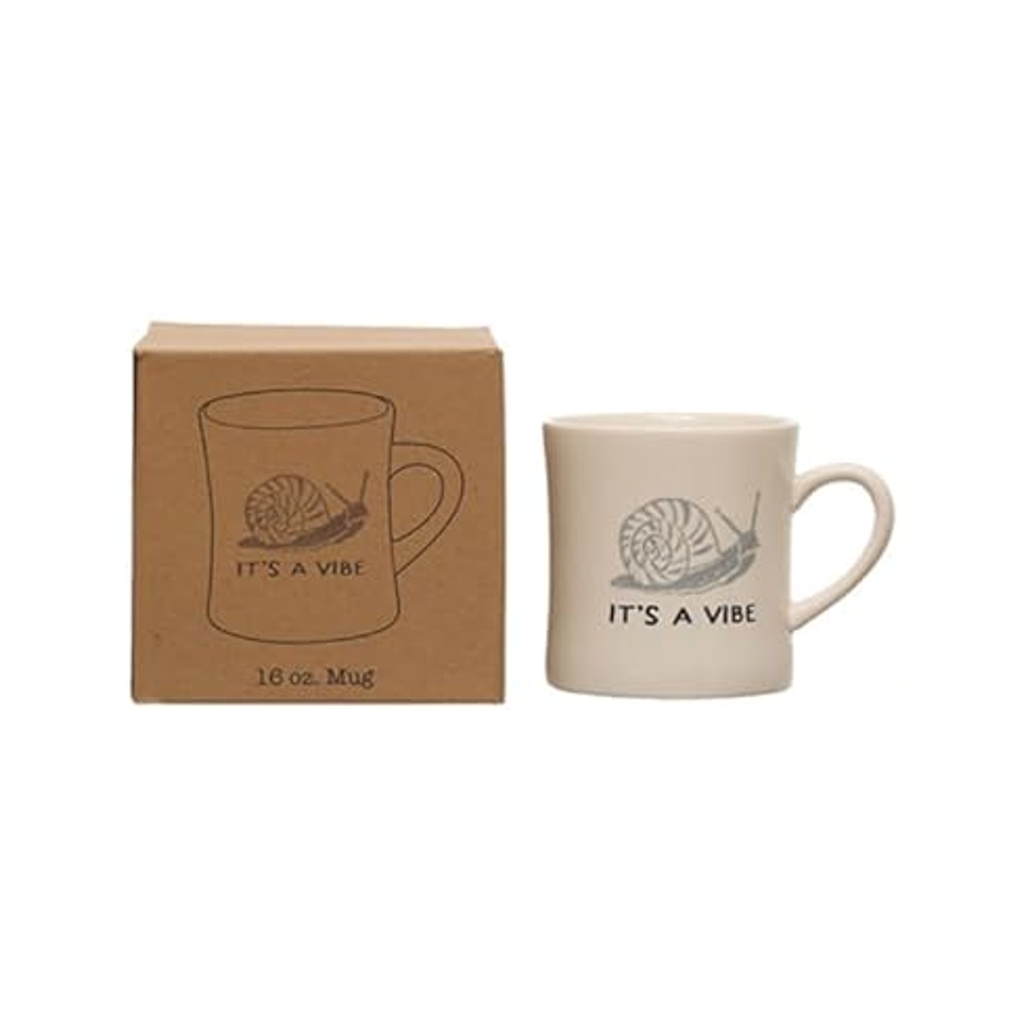 Snail Animal Sayings Mug Creative Co Op Home - Mugs & Glasses