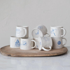 Wax Relief Illustration Mugs With Secret Image on Bottom Creative Co Op Home - Mugs & Glasses