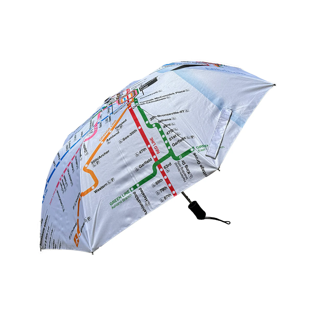 Chicago Transit Compact Umbrella CTA Gifts Apparel & Accessories - Umbrellas & Ponchos