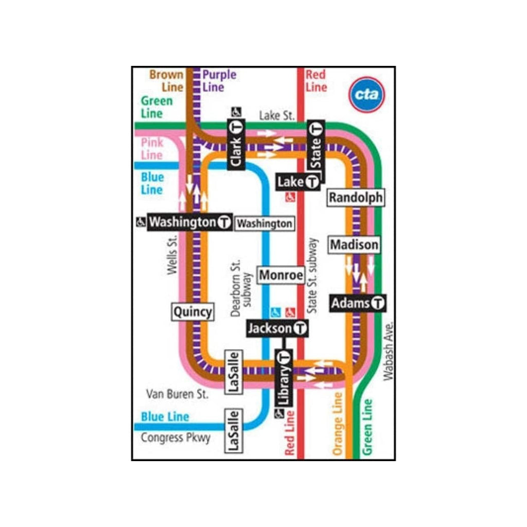 CTA Map Loop Downtown Magnet CTA Gifts Home - Magnets