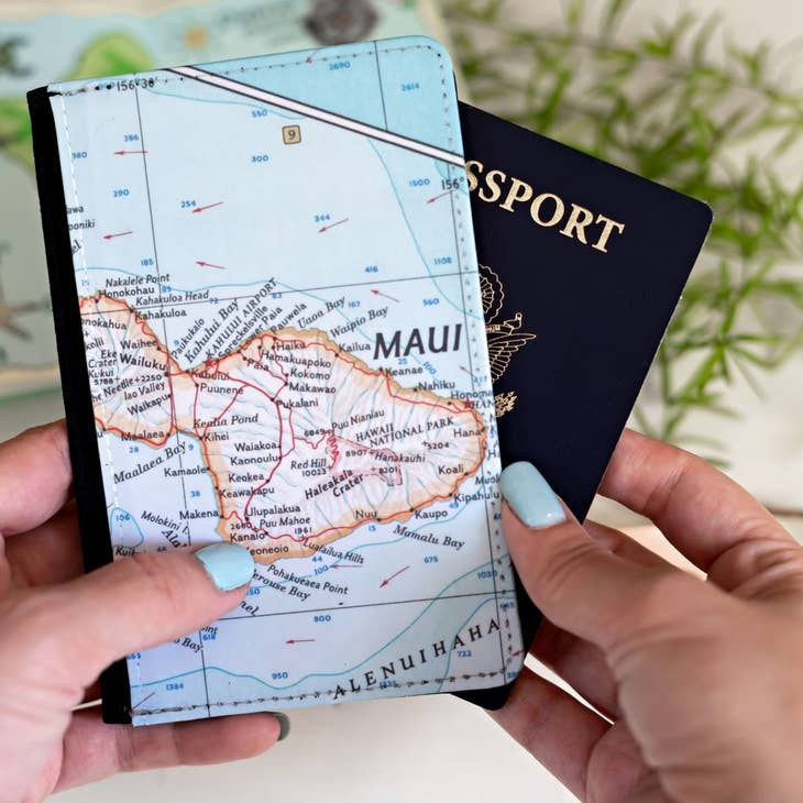Chicago Illinois Map Passport Cover Passport Case Wallet Daisy Mae Designs Apparel & Accessories - Bags