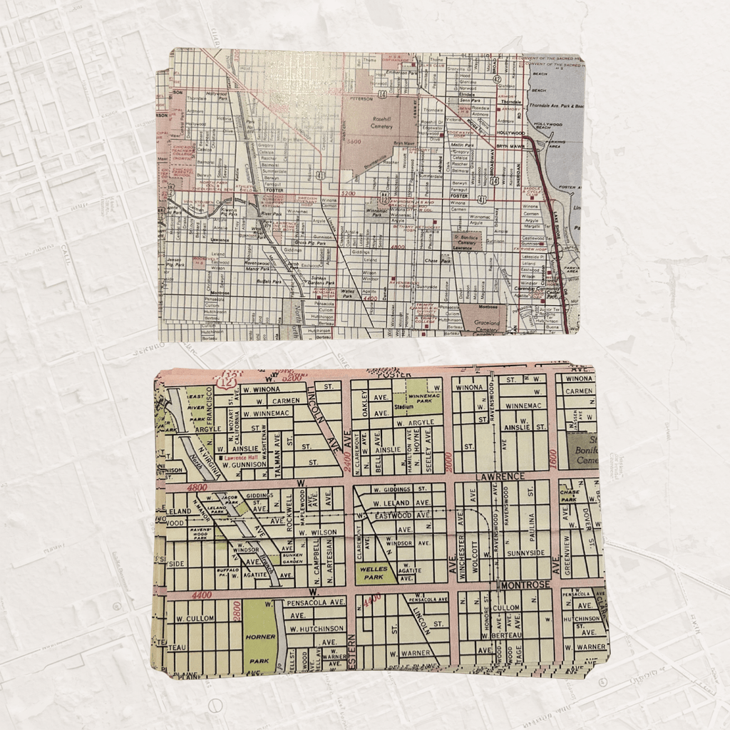 Andersonville and Lincoln Square Map Postcard Daisy Mae Designs Cards - Post Card