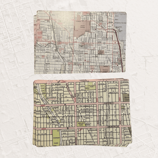 Andersonville and Lincoln Square Map Postcard Daisy Mae Designs Cards - Post Card