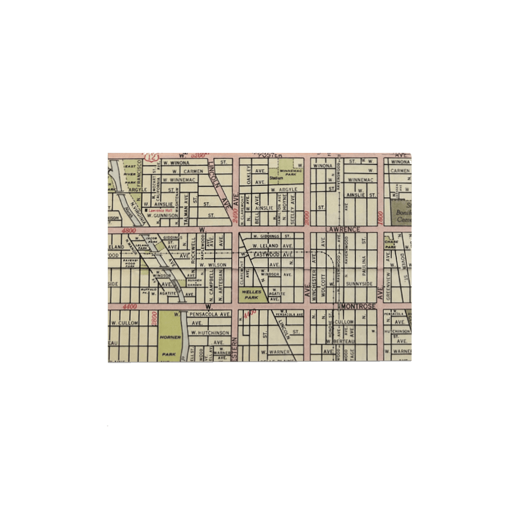 LINCOLN SQUARE Andersonville and Lincoln Square Map Postcard Daisy Mae Designs Cards - Post Card