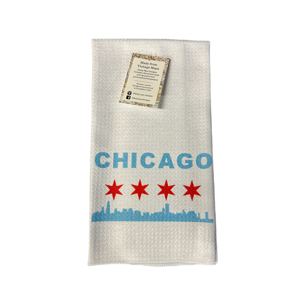Lettering Chicago Tea Towel Daisy Mae Designs Home - Kitchen & Dining - Kitchen Cloths & Dish Towels