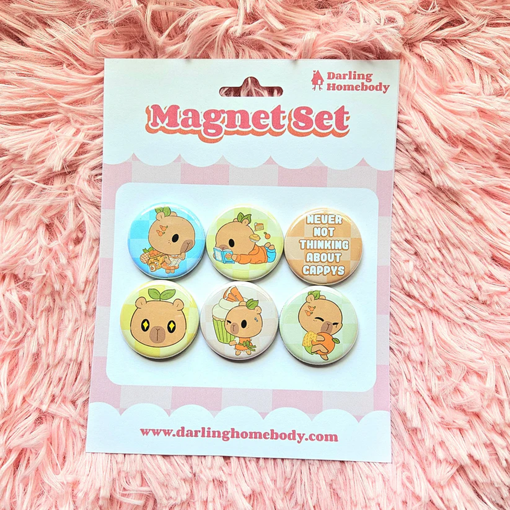 Capybara Magnet Set Darling Homebody Home - Magnets