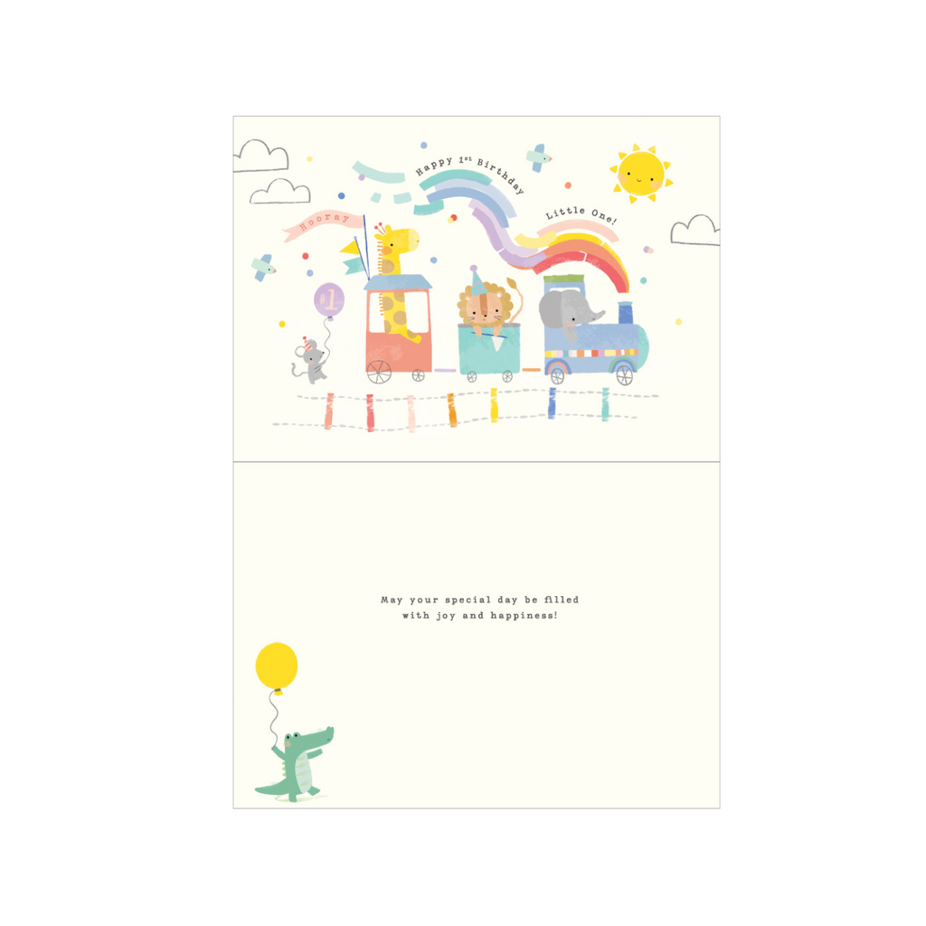 DES CARD BIRTHDAY FIRST BIRTHDAY BABY TRAIN Design Design Cards - Birthday