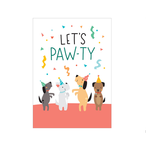 DES CARD BIRTHDAY PAWTY PUPS Design Design Cards - Birthday