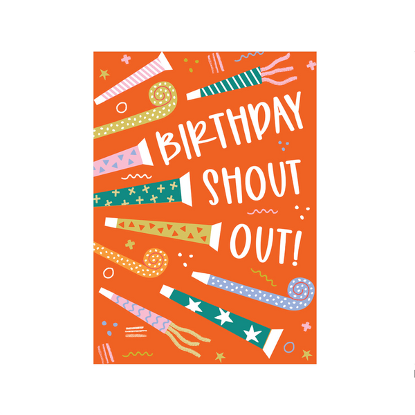 DES CARD BIRTHDAY RETRO PARTY BLOWERS Design Design Cards - Birthday