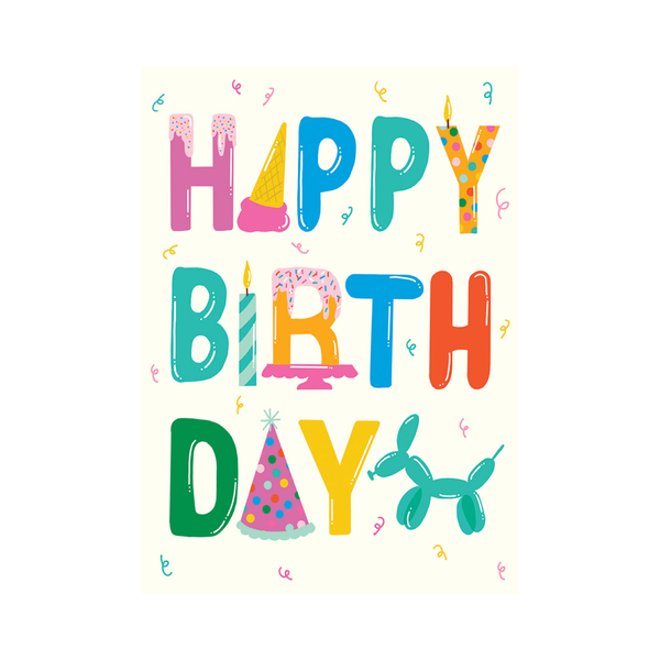 Party Balloon Animal Birthday Card Design Design Cards - Birthday