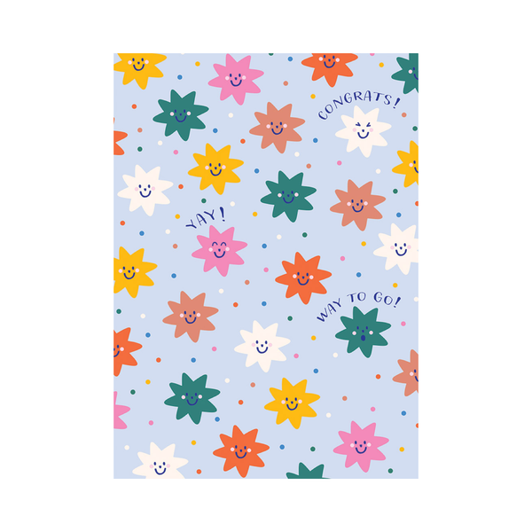 Smiley Stars Greeting Card Design Design Cards - Congratulations