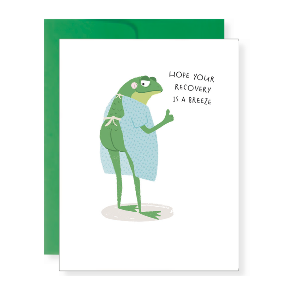 Ribbit Frog Hospital Gown Recovery Get Well Card Design Design Cards - Get Well
