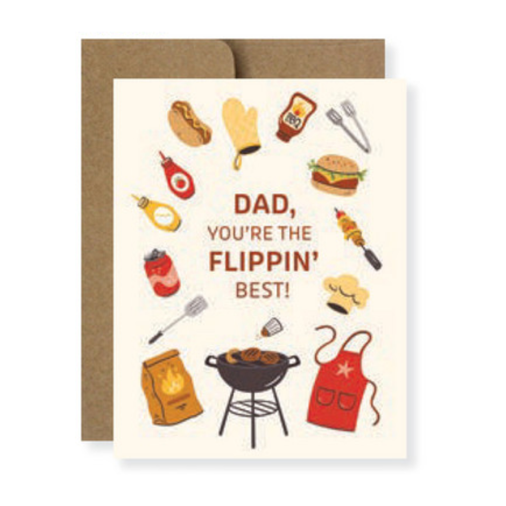 Dad You're The Flipping Best Grill Master Dad Father's Day Card Design Design Cards - Holiday - Father's Day