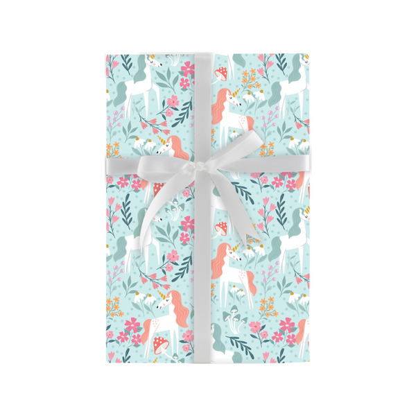 Enchanted Garden-Unicorn Gift Wrap Roll Design Design Gift Wrap & Packaging