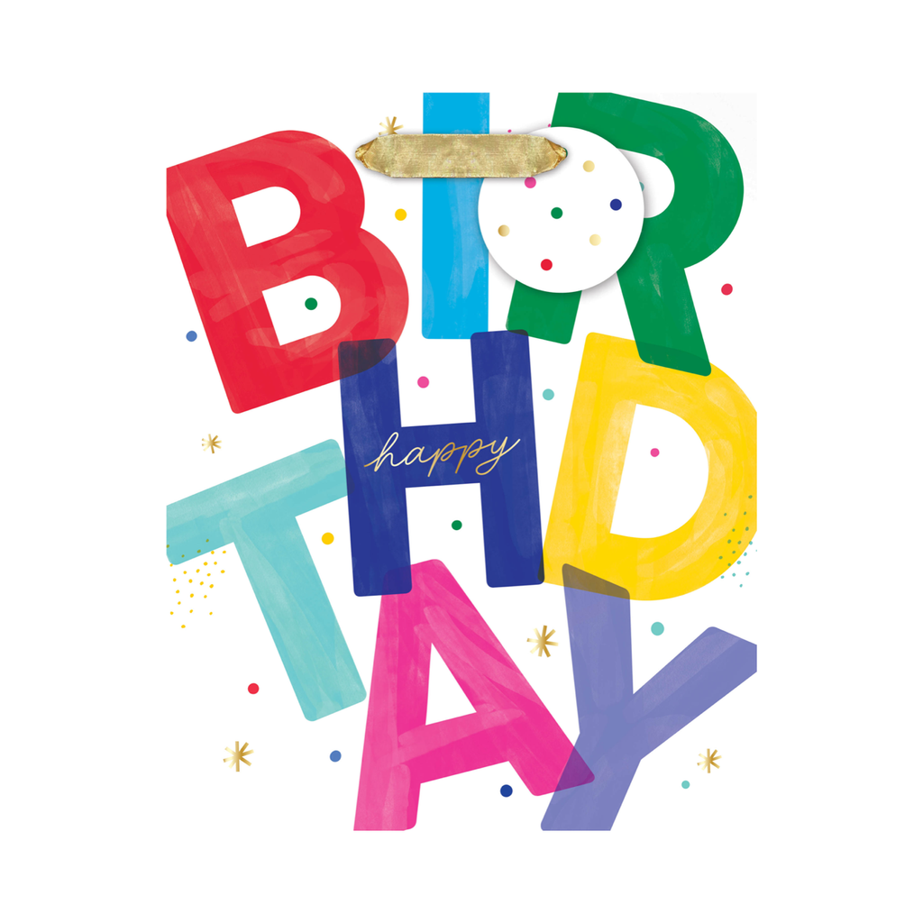 Birthday Block Medium Gift Bag Design Design Gift Wrap & Packaging - Gift Bags