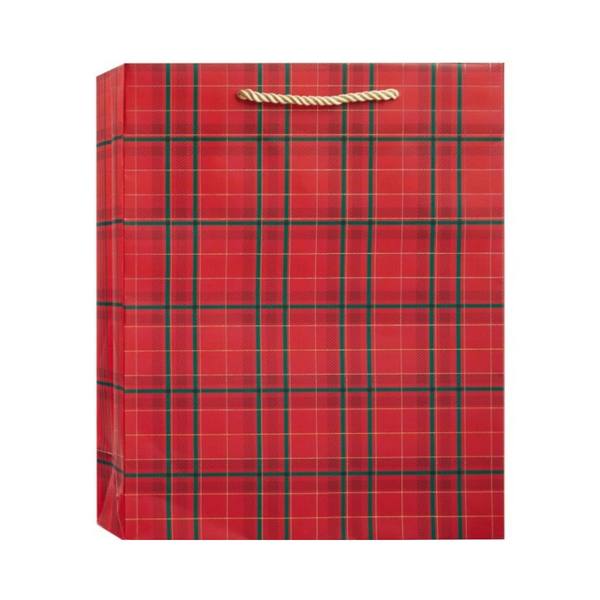 SMALL Plaid Tidings Holiday Gift Bags Design Design Gift Wrap & Packaging - Gift Bags - Holiday - Christmas