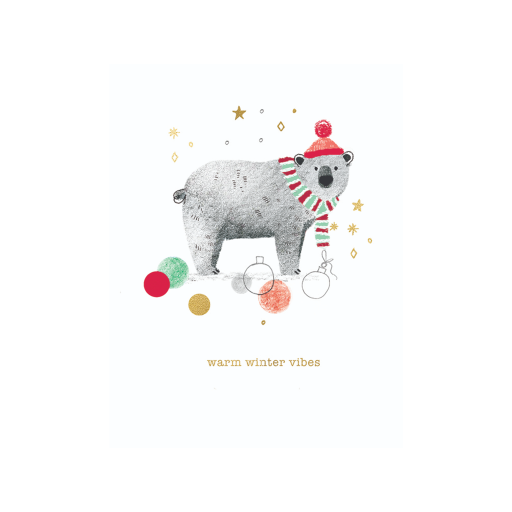 Warm Winter Vibes Bear Holiday Cards - Boxed Design Design Holiday Cards - Boxed Cards - Holiday - Happy Holidays
