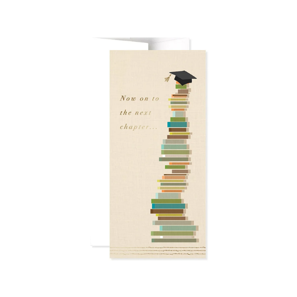 Tall Grad Book Stack Graduation Card Design Design Holiday Cards - Graduation