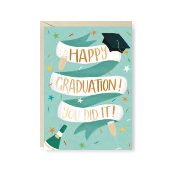 You Did It Bubbly Graduation Card Design Design Holiday Cards - Graduation