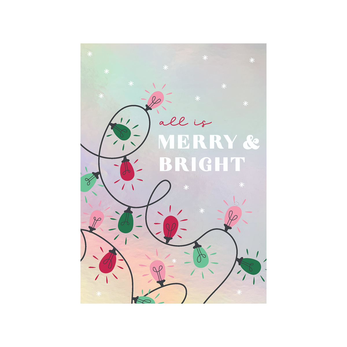 Holographic Lights Christmas Card