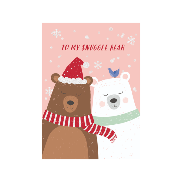 Snuggle Love Bear Christmas Card Design Design Holiday Cards - Holiday - Christmas