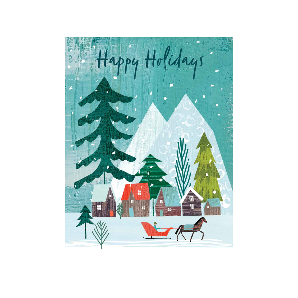 Snowy Sleigh Ride Holiday Greeting Card Design Design Holiday Cards - Holiday - Happy Holidays