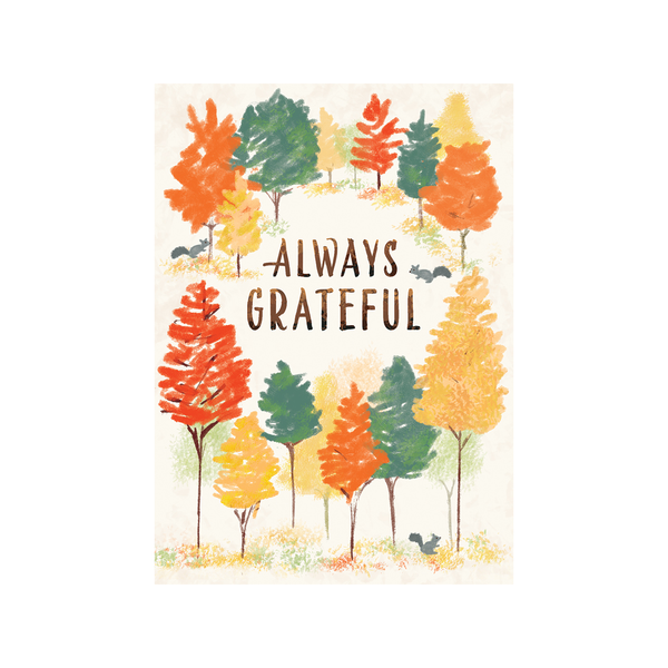 Painted Autumn Trees Thanksgiving Card Design Design Holiday Cards - Holiday - Thanksgiving