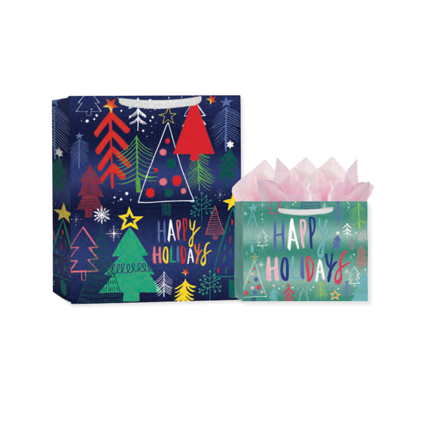Happy Holiday Trees Holiday Gift Bags Design Design Holiday Gift Wrap & Packaging - Holiday - Christmas - Gift Bags