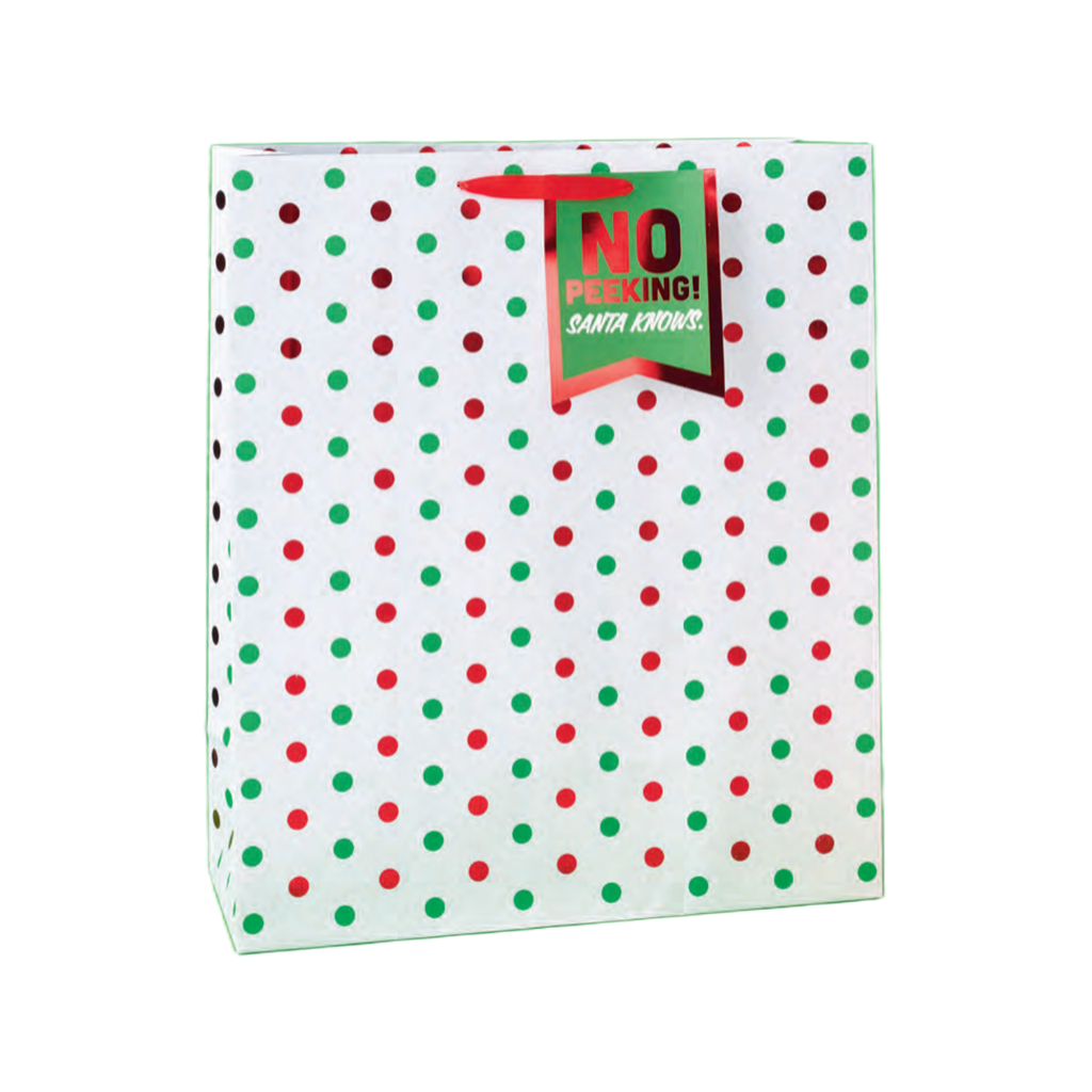 Jumbo No Peeking-Dot Jumbo Tote Bag Design Design Holiday Gift Wrap & Packaging - Holiday - Christmas - Gift Bags