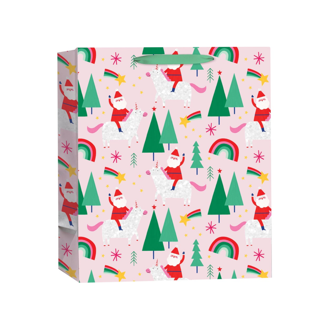 JUMBO Rainbow Santa Lights Snowflake Holiday Gift Bags Design Design Holiday Gift Wrap & Packaging - Holiday - Christmas - Gift Bags