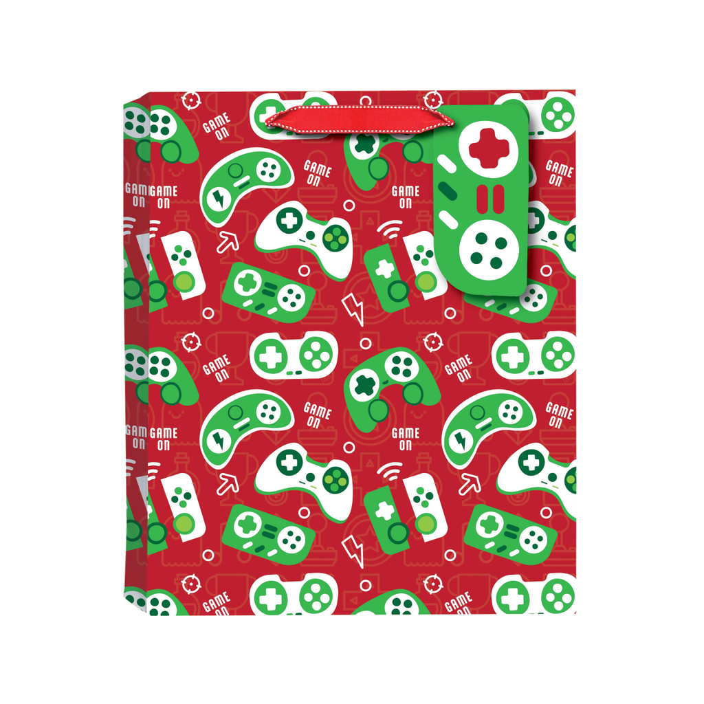 Large Game On Gift Bag - Large Design Design Holiday Gift Wrap & Packaging - Holiday - Christmas - Gift Bags