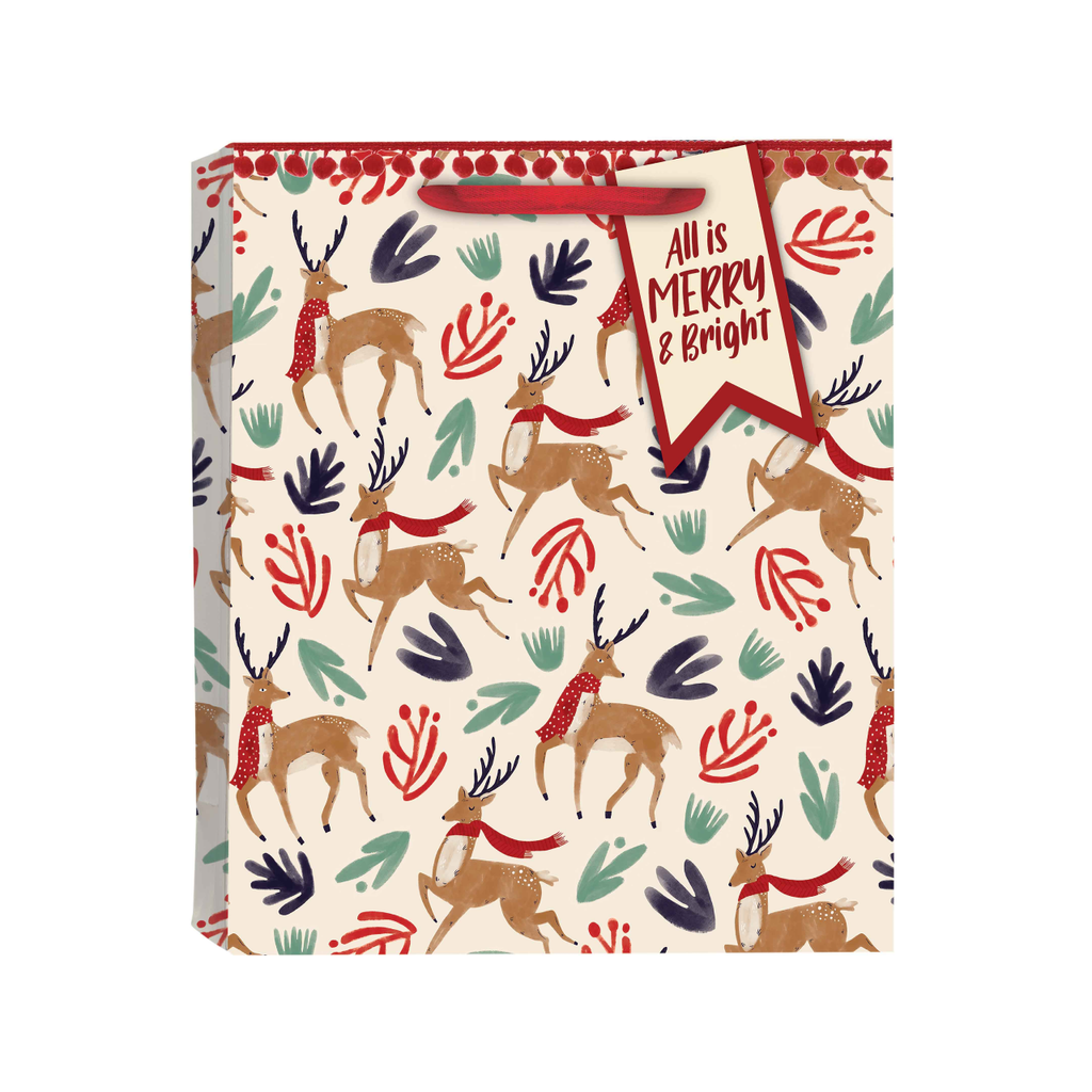 Large Joyful Prancer-Merry Gift Bag - Large Design Design Holiday Gift Wrap & Packaging - Holiday - Christmas - Gift Bags