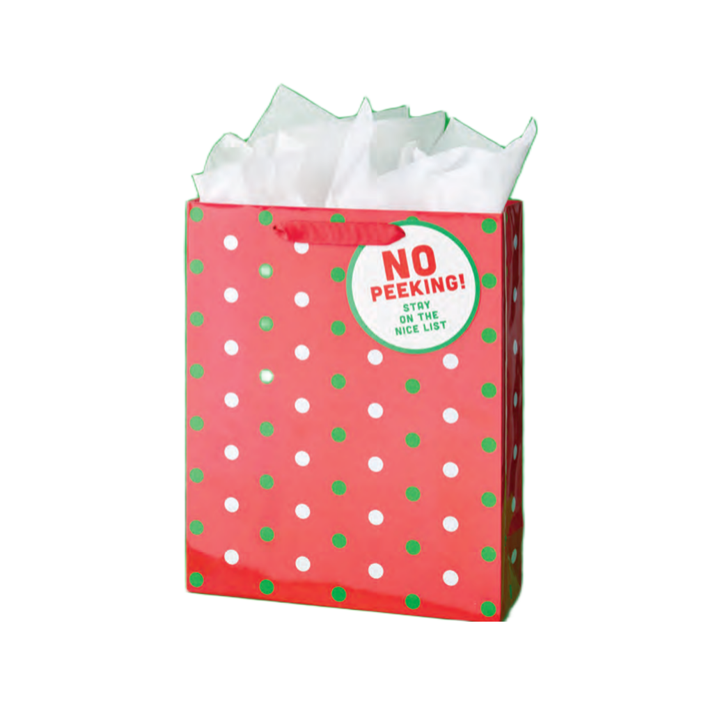 Large No Peeking-Dot Jumbo Tote Bag Design Design Holiday Gift Wrap & Packaging - Holiday - Christmas - Gift Bags