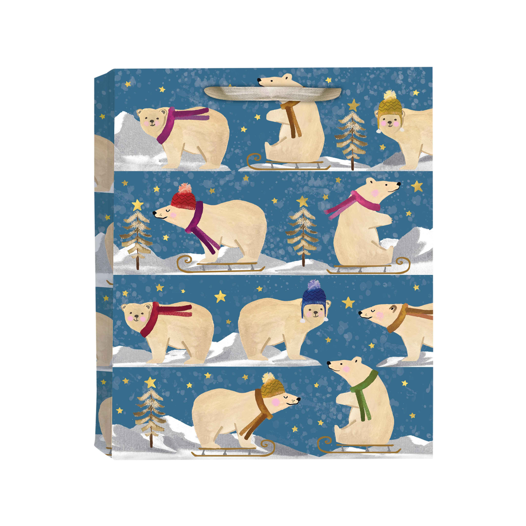 Large Polar Bear Playtime Gift Bag - Medium Design Design Holiday Gift Wrap & Packaging - Holiday - Christmas - Gift Bags