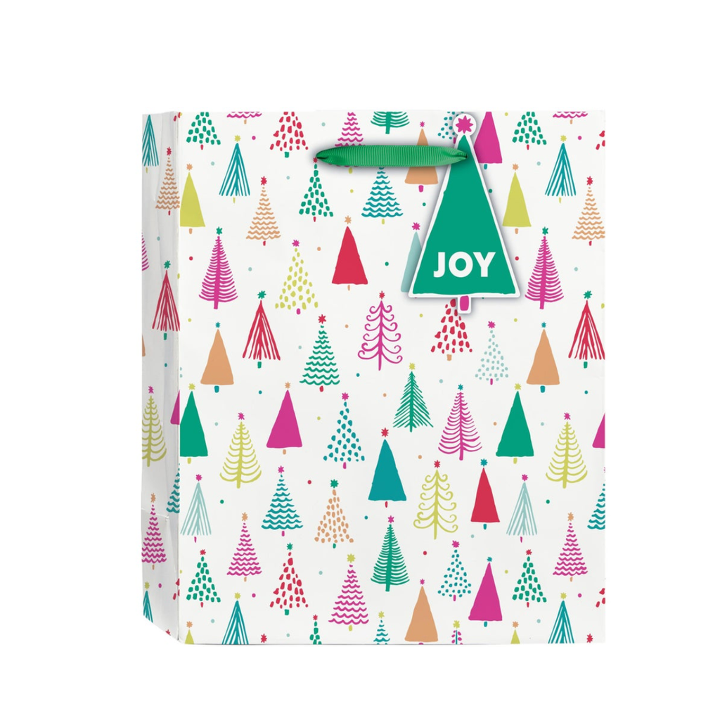 MEDIUM Bold Bright - Painted Trees Holiday Gift Bags Design Design Holiday Gift Wrap & Packaging - Holiday - Christmas - Gift Bags