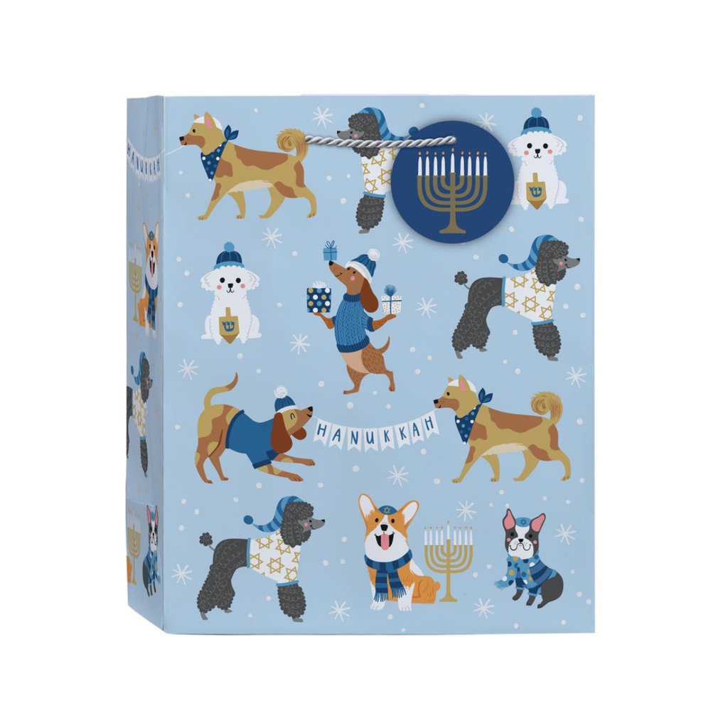 MEDIUM Happy Hanukkah - Pups Holiday Gift Bags Design Design Holiday Gift Wrap & Packaging - Holiday - Christmas - Gift Bags