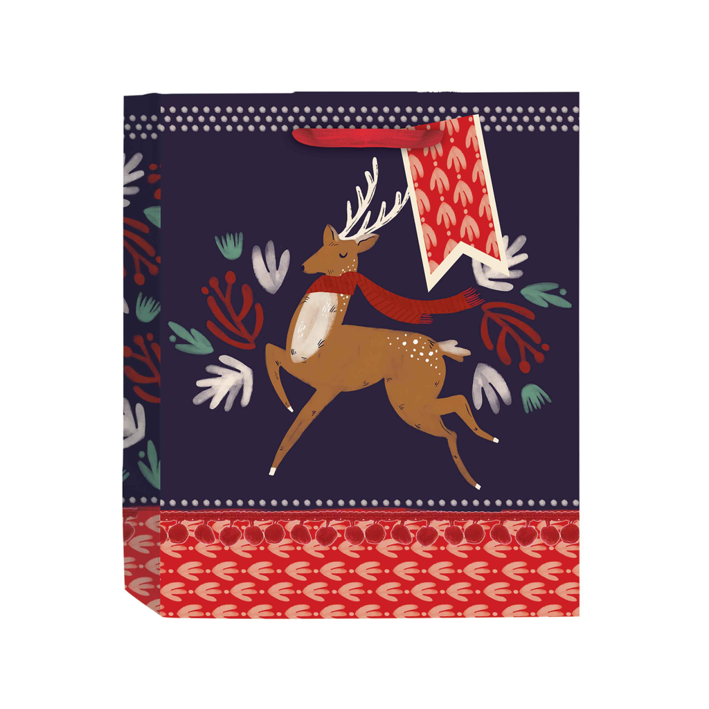 Medium Joyful Prancer-Merry Gift Bag - Large Design Design Holiday Gift Wrap & Packaging - Holiday - Christmas - Gift Bags