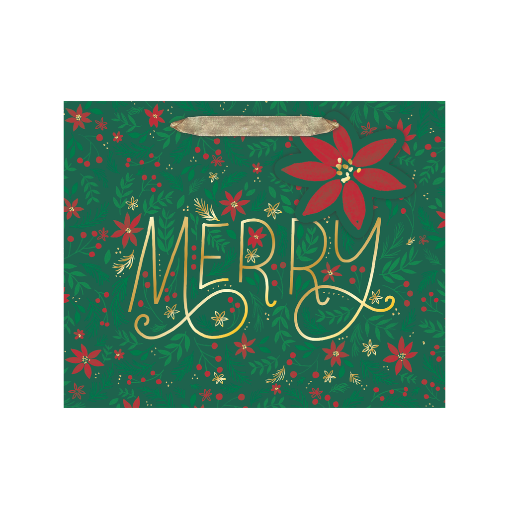 Medium Merry Floral Merry Gift Bags Design Design Holiday Gift Wrap & Packaging - Holiday - Christmas - Gift Bags