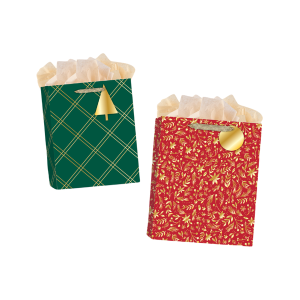 Merry Floral Gift Bags Design Design Holiday Gift Wrap & Packaging - Holiday - Christmas - Gift Bags