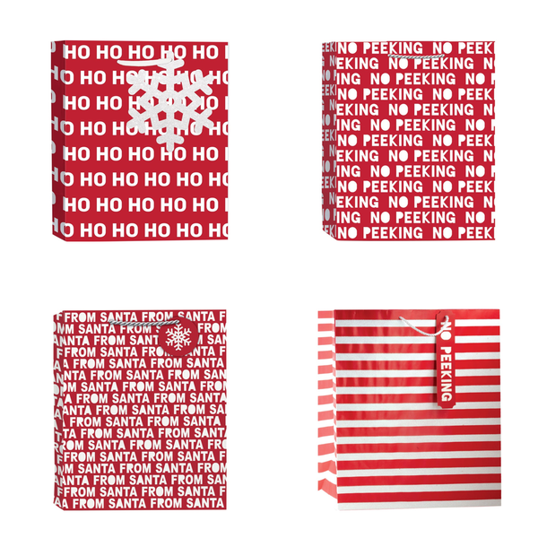 No Peeking - Ho Ho Ho From Santa Holiday Gift Bags Design Design Holiday Gift Wrap & Packaging - Holiday - Christmas - Gift Bags