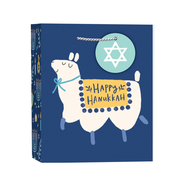 SMALL Happy Hanukkah - Llamas Holiday Gift Bags Design Design Holiday Gift Wrap & Packaging - Holiday - Christmas - Gift Bags